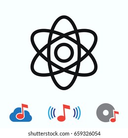 abstract physics science model icon. stock vector illustration flat design style.

