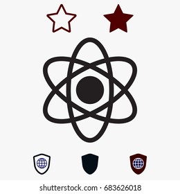 abstract physics science model icon, stock vector illustration flat design style