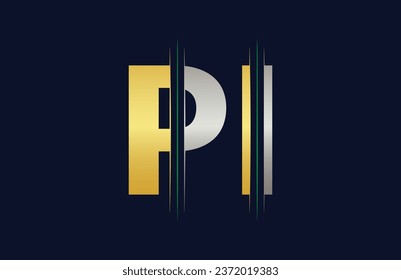 Abstract Pi letter logo design template. Vector Logo Illustration.