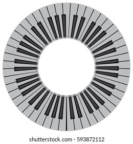 Abstract piano keyboard in a circle