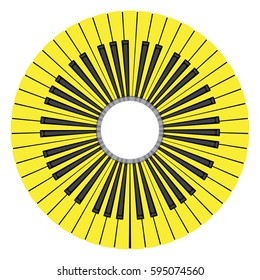 Abstract piano keyboard in a circle 