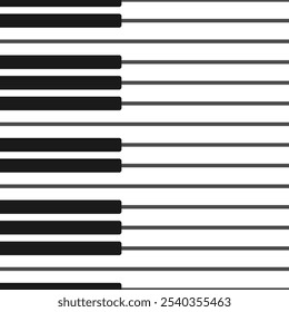 Abstract piano keyboard. Seamless repeating background with black and white keys.