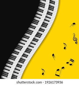 Abstract Piano Keys Music Keyboard Instrument Song Melody Vector Design Style