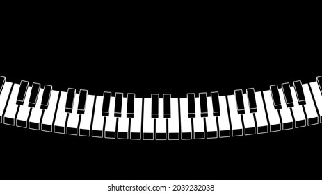 Abstract Piano Keys Music Keyboard Instrument Song Melody Vector Design Style