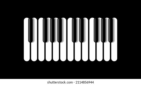 Abstract Piano Keys Music Keyboard Instrument Song Melody Vector Design Style