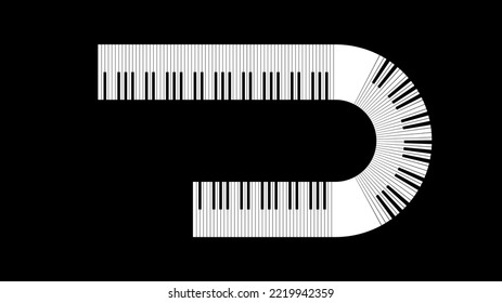 Abstract Piano Keys Music Keyboard Instrument Song Melody Vector Design Style