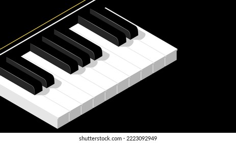 Abstract Piano Keys Music Keyboard Instrument Song Melody Vector Design Style