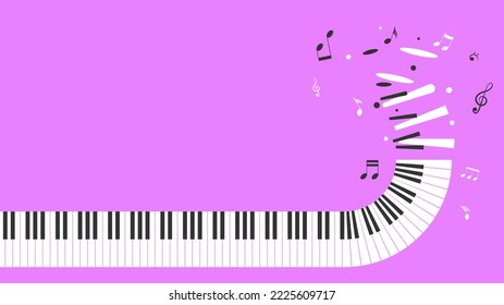 Abstract Piano Keys Music Keyboard Instrument Song Melody Vector Design Style