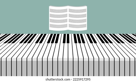 Abstract Piano Keys Music Keyboard Instrument Song Melody Vector Design Style