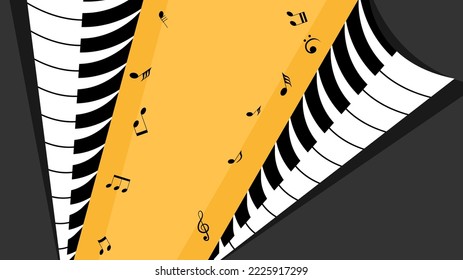 Abstract Piano Keys Music Keyboard Instrument Song Melody Vector Design Style