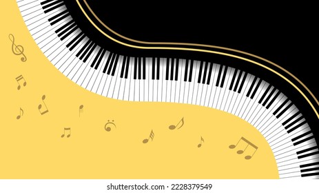 Abstract Piano Keys Music Keyboard Instrument Song Melody Vector Design Style