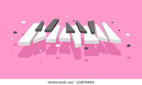 Abstract Piano Keys Music Keyboard Instrument Song Melody Vector Design Style