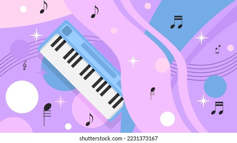 Abstract Piano Keys Music Keyboard Instrument Song Melody Vector Design Style