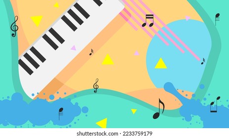 Abstract Piano Keys Music Keyboard Instrument Song Melody Vector Design Style
