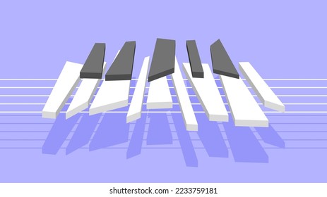 Abstract Piano Keys Music Keyboard Instrument Song Melody Vector Design Style