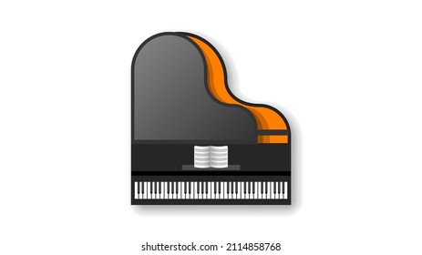 Abstract Piano Music Keyboard Instrument Book With Notes Song Melody Audio Sound Vector Design Style Concept For Concert, Performance, Relax