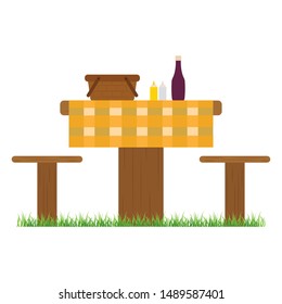 abstract picnic object on a white background, vector illustration design