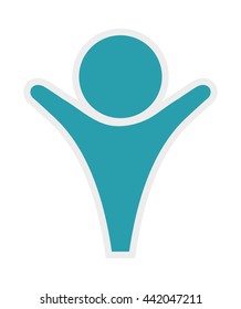 Abstract Pictogram icon. Person design. Vector graphic