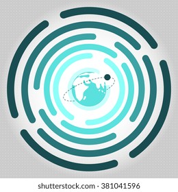Abstract pictograph of globe. Vector isolated illustration