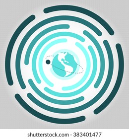 Abstract pictograph of globe. Vector isolated illustration