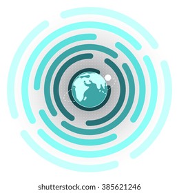 Abstract pictograph of globe. Vector isolated illustration