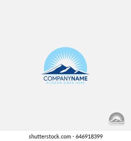 abstract pictorial mountain vector logo mark