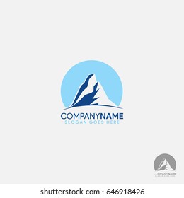 abstract pictorial mountain vector logo mark