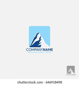 abstract pictorial mountain vector logo mark