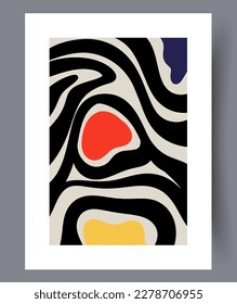 Abstract picture bohemian tracery wall art print. Wall artwork for interior design. Contemporary decorative background with tracery. Printable minimal abstract picture poster.