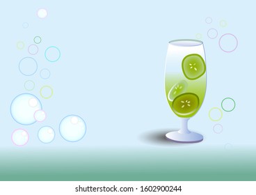 abstract picture of a cold glass lemonade with beautiful bubble, idea of beverage full of vitamin C and for to refreshing body during the weather strong humidity and