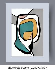 Abstract picture elegant template wall art print. Printable minimal abstract picture poster. Contemporary decorative background with template. Wall artwork for interior design.