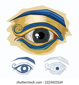 Abstract picture of the eye. Egyptian abstraction. Art illustration,