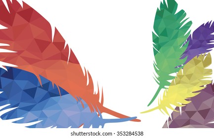 the abstract picture from feathers