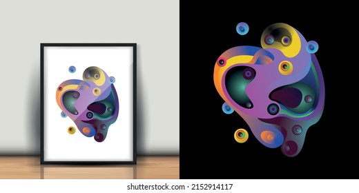 abstract picture frame with mockup.Vector Illustration for home decorations