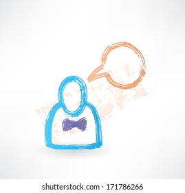 Abstract picture with man and bubble speech.