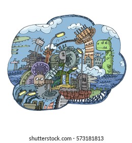 Abstract Picture. Object and Monsters