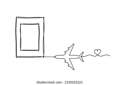 Resumen del plano de imagen con líneas continuas dibujando sobre fondo blanco. Vector