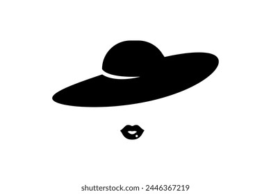 abstracto de un signo de la imagen, símbolo, icono hermoso sombrero mujer concepto de diseño