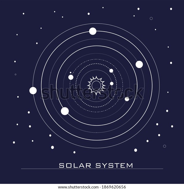 Abstract Picture Solar System On Dark Stock Vector (Royalty Free ...