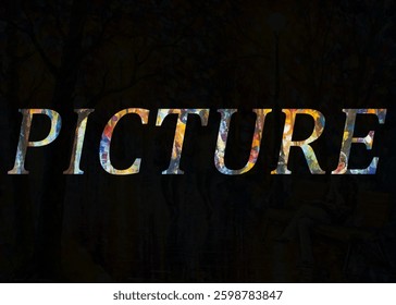 Abstract Picture Text Effect Design Black Background