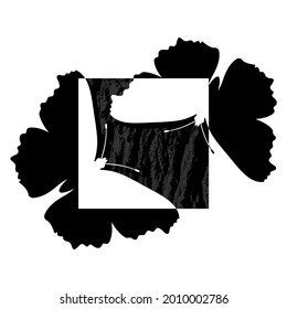 Imagen abstracta con dos mariposas blancas y negras sentadas en un árbol. Arte mural, diseño de afiches. 