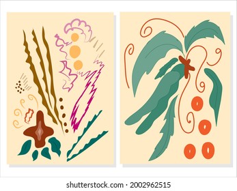 Abstract pictures in floral style. Birthday greeting card, banner for advertising, illustration for decorating your ideas.