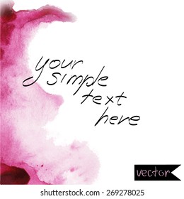 The abstract picturesque vector  background for your text drawn with a watercolor.Album " Vector abstract Watercolor backgrounds".Album "Red, pink and orange spots"
