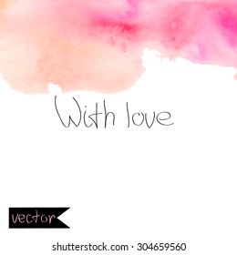 The abstract picturesque vector  background for your text drawn with a watercolor.Album " Vector abstract Watercolor backgrounds".Album "Red, pink and orange spots"