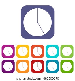 Abstract pie chart for business icons set
