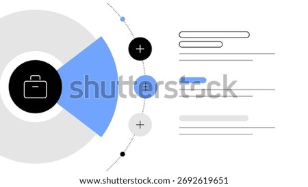 Abstract pie chart. Business infographic. Presentation slide. Vector file.