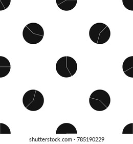 Abstract pie chart for business pattern repeat seamless in black color for any design. Vector geometric illustration