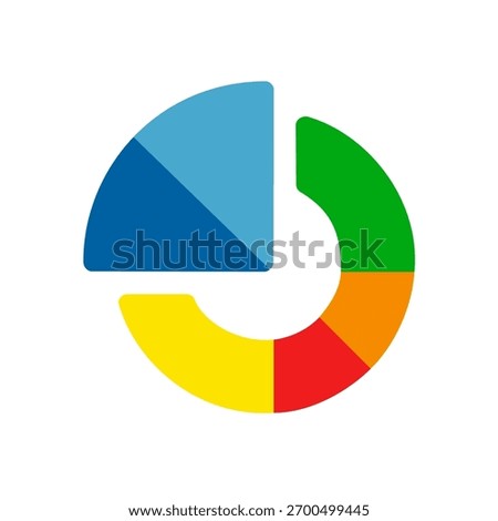 Abstract Pie Chart and Donut Icons – Modern Multi-Color Data Visualization Vector