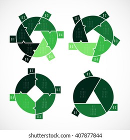 Abstract pie chart graphic for business design, infographics, reports, step presentations, number options or workflow layout. Clean and modern style