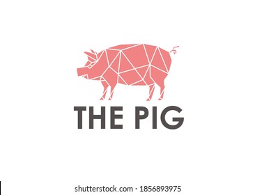 Abstract pig isolated geometric polygonal loh icon vector on a white backgrounds 